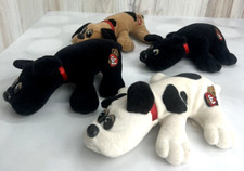 Vintage Lot of 4 1980s Tonka Pound Puppies Brown White Black Red Collar READ