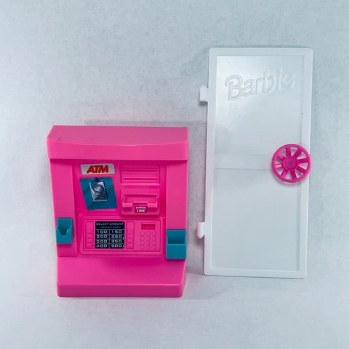 Vtg 1995 Barbie Bank VAULT Door & ATM Replacement Parts So Much To Do Play Set