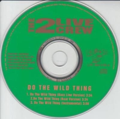 The 2 Live Crew: Do The Wild Thing PROMO MUSIC AUDIO CD Bass Line Beat Instrumen