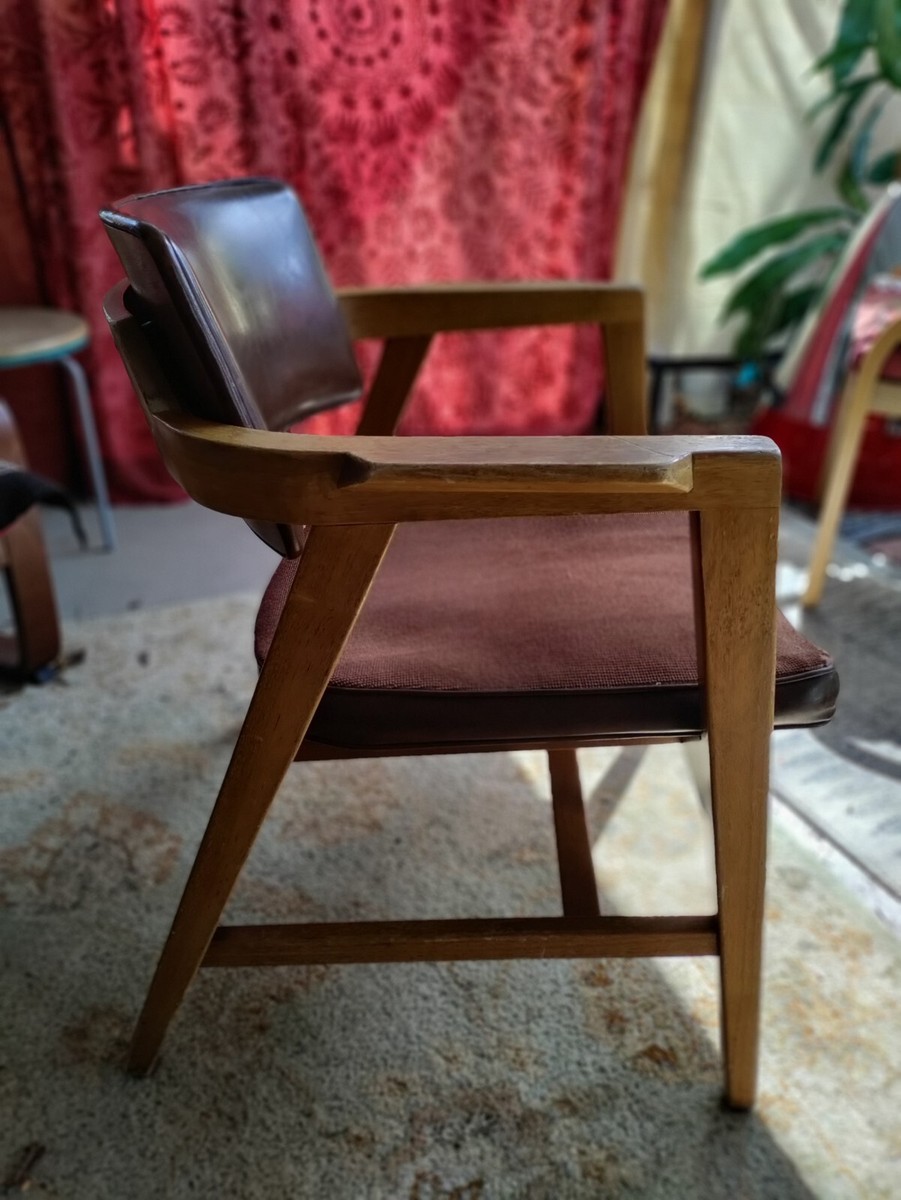 1960s W.H. Gunlocke Chair Company 21-C Walnut Chair | eBay