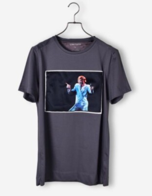 LIMITATO T-Shirt David Bowie By Terry O'Neil Baumwolle Mercerisiert Grau T M