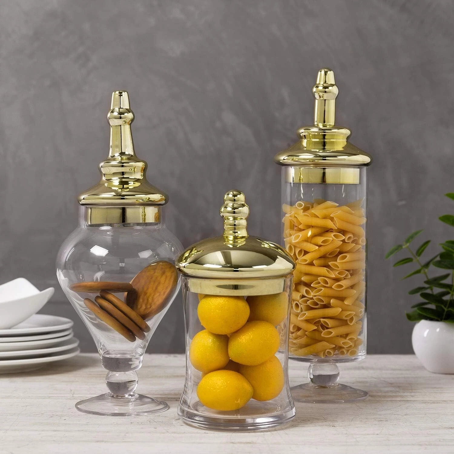 Clear Glass Bathroom Apothecary Jars with Lid, Kitchen Storage Jars, 3 Piece Set
Opens in a new wind