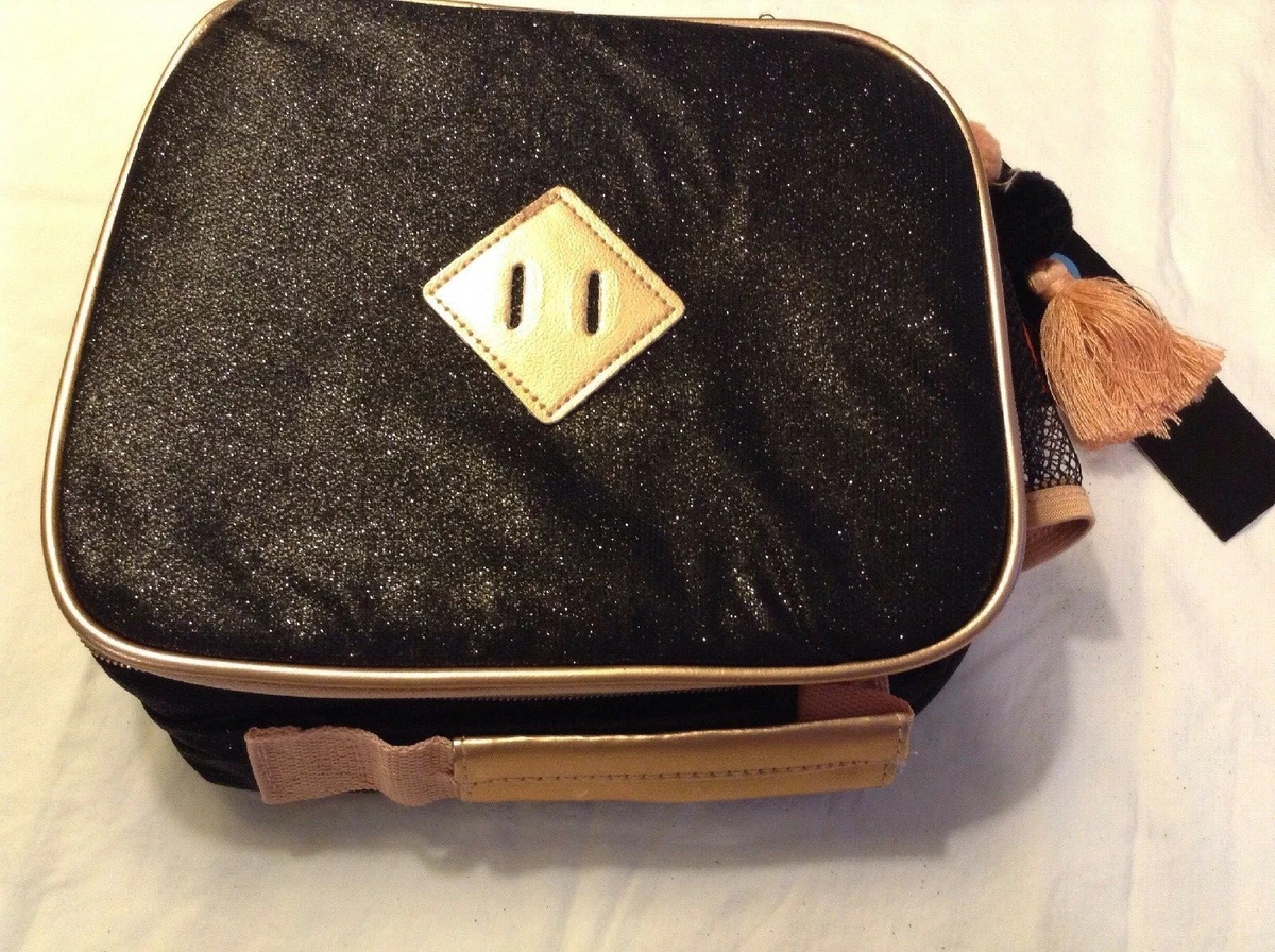 Black And Rose Gold Insulated Lunch Bag 10 X 8 X 4