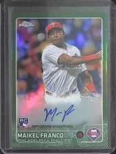 2015 Topps Chrome Green Refractor Autograph #AR-MFO Maikel Franco No 81 of 99