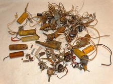 Large Lot of Old Capacitors-Switches-Parts-Etc....
