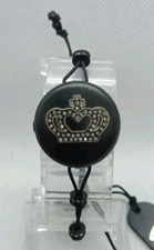 OROLOGIO DONNA SIMBOLO CORONA REGINA CRISTALLO E ZIRCONI BIANCHI,NERO OPACO 25mm