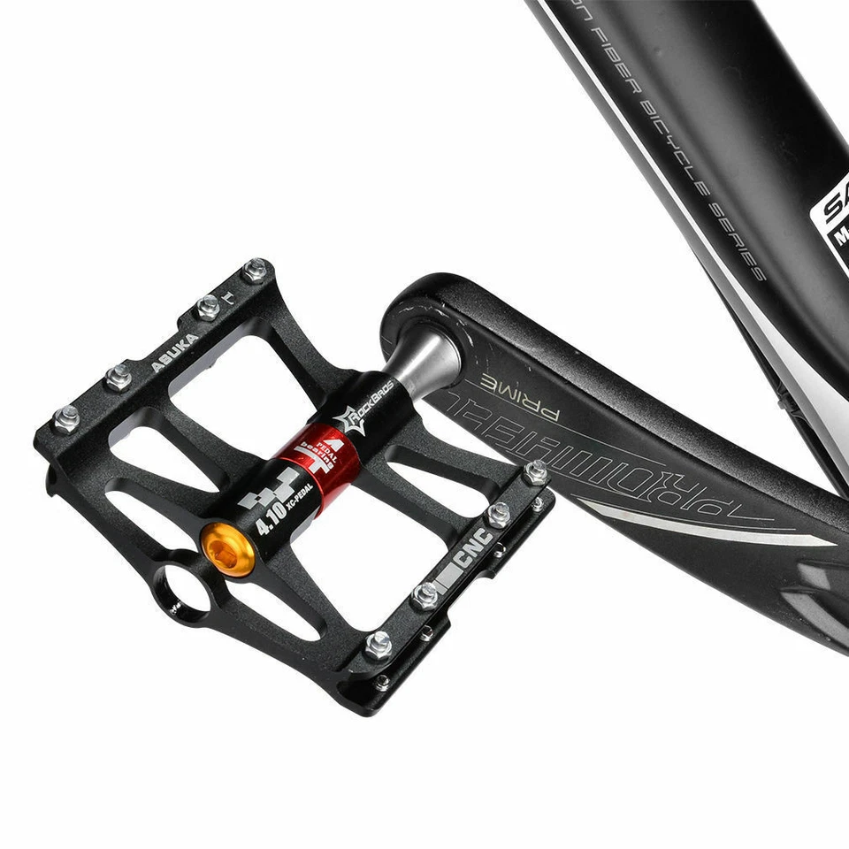 ROCKBROS MTB Road Bike Pedals Advanved 3 Bearing Pedals Alu Alloy Platform 9/16" - Image 2 of 4