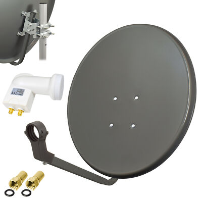 Digitale SAT Anlage   Opticum 60cm Schüssel + Logisat Twin LNB Full HD 4K UHD d
