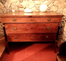 Antico mobile Comò Cassettone 3 cassetti noce Stile Impero bella patina