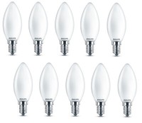 10X Philips Led Kerze E14 Warmweiß 2,2W = 25W 250Lm Eek:E (Spektrum A-G)