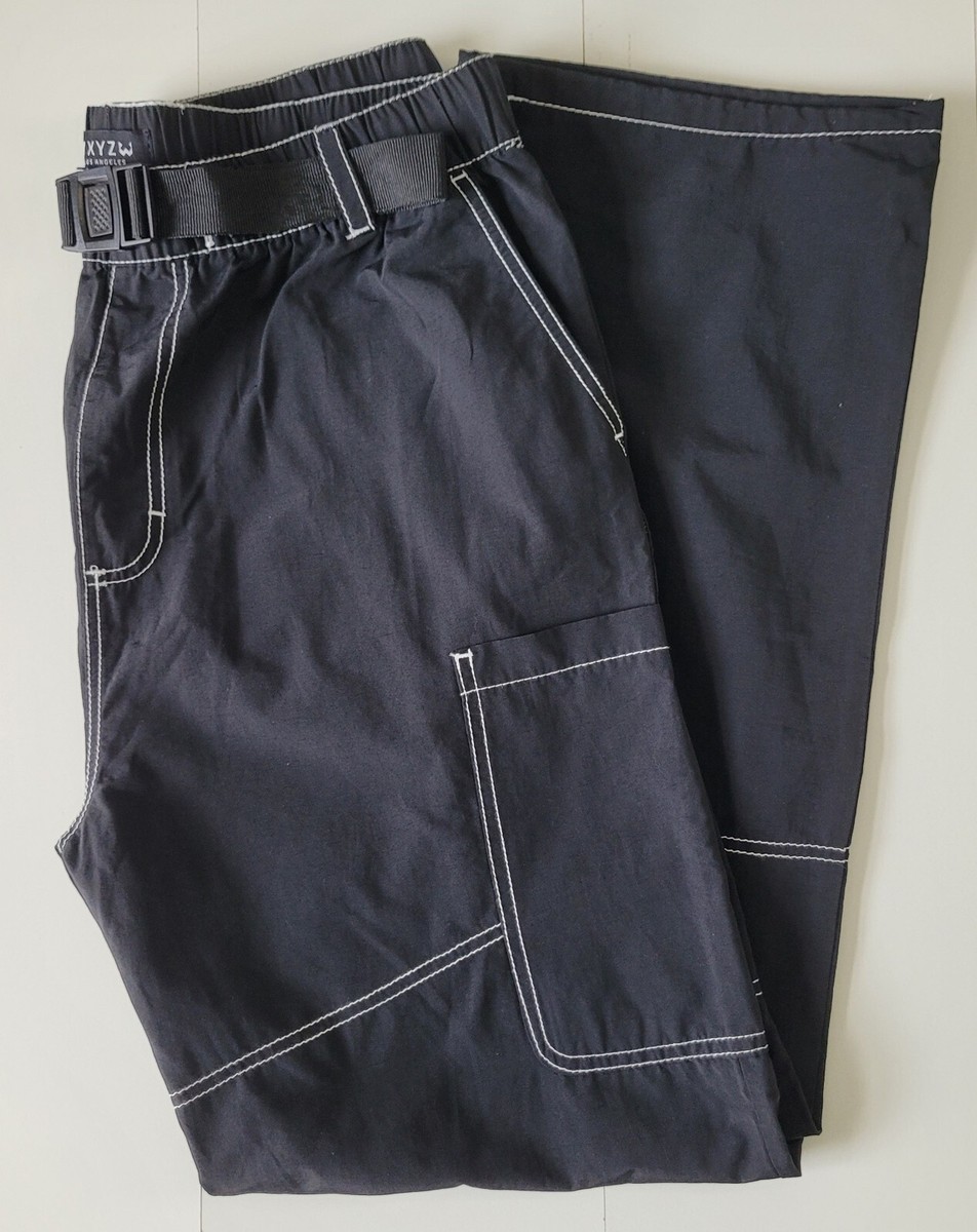 WXYZ Los Angeles Cargo Joggers Black Elastic Waist 32 x 30