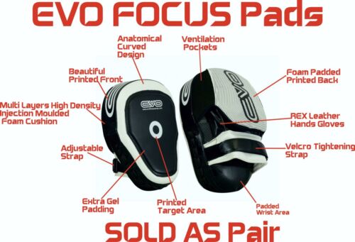 EVO Curved Boxing MMA Focus Pads Muay Thai Martial Arts Training Pad UFC PRO - Picture 2 of 46
