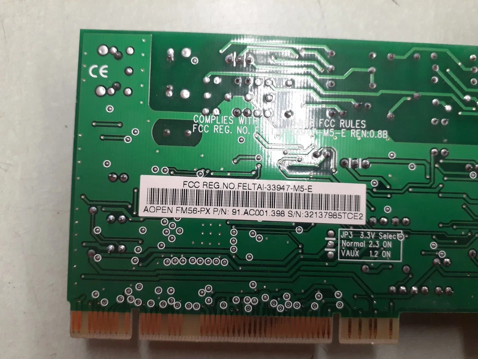 AOPEN (FM56-PX) 56k PCI Bus CARD 91.AC001.398 - Image 4 of 4