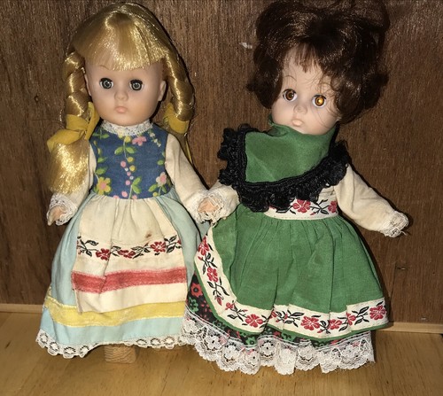 Vtg 1972 Vogue 9” Ginny Doll With Sleep Eyes And Blonde Hair and Brunette Doll - Picture 11 of 12