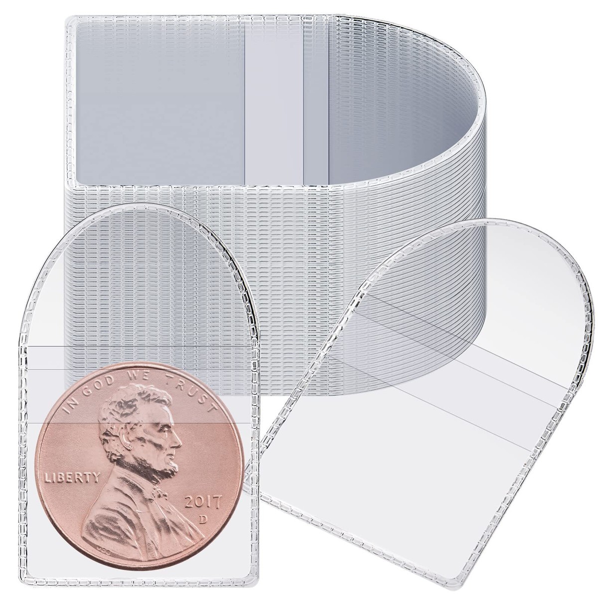 Anjetan 150 Count Single Pocket Coin Sleeves For Coin Collecting & Storage