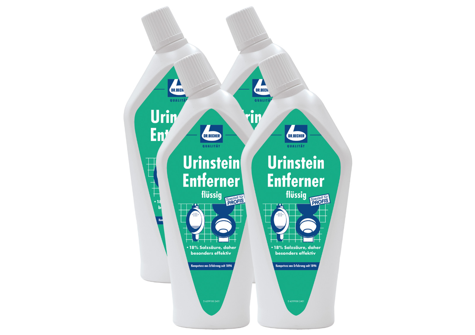 4x Dr. Becher - Urinstein Entfener - 0,75 Liter/Flasche (3,00 Liter)