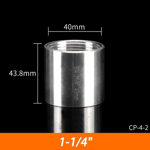 Stainless Steel 304 Full Socket Connector Couper 1/8" - 4" BSP Threaded Fittings - Picture 10 of 15
