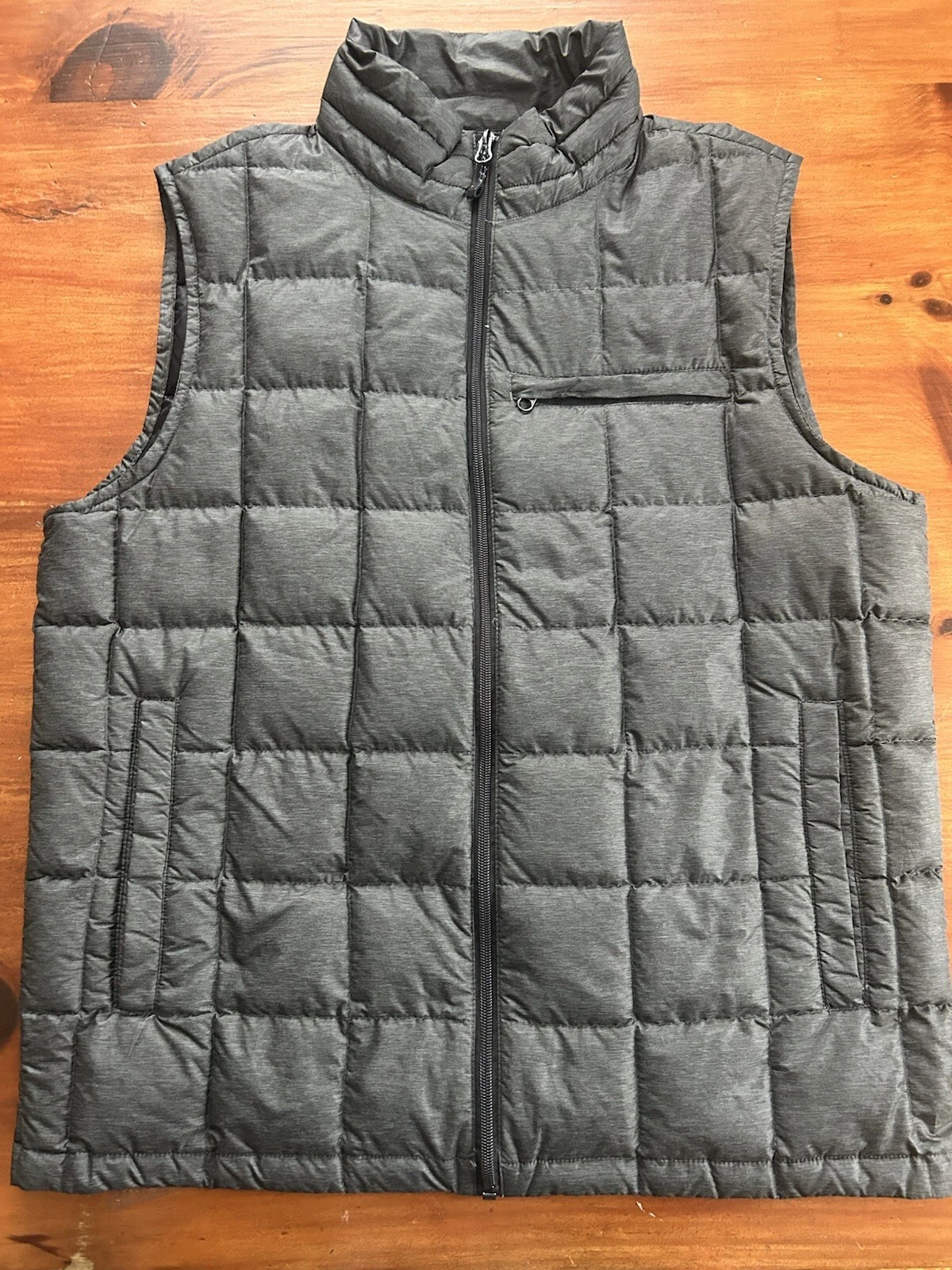 Hawke Co. Mens Duck Down Packable Puffer Vest Gray Small