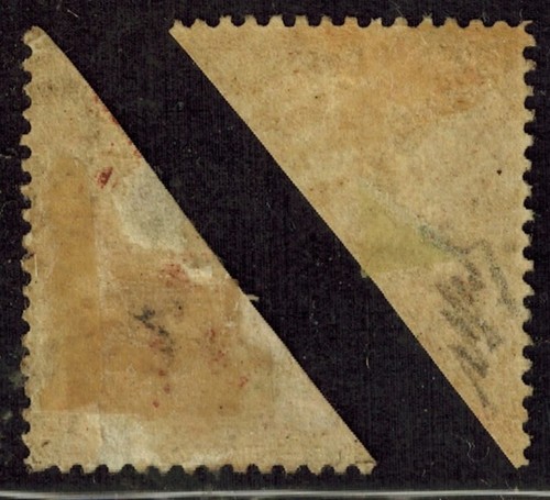Falkland Island Provisionals 1891 SG 14 1/2d on 1d Brown Claret Left & Right MOG - Bild 2 von 2