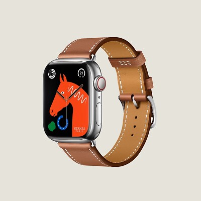 Apple Watch Hermès Single Tour 41 mm Gold Swift Calfskin Leather