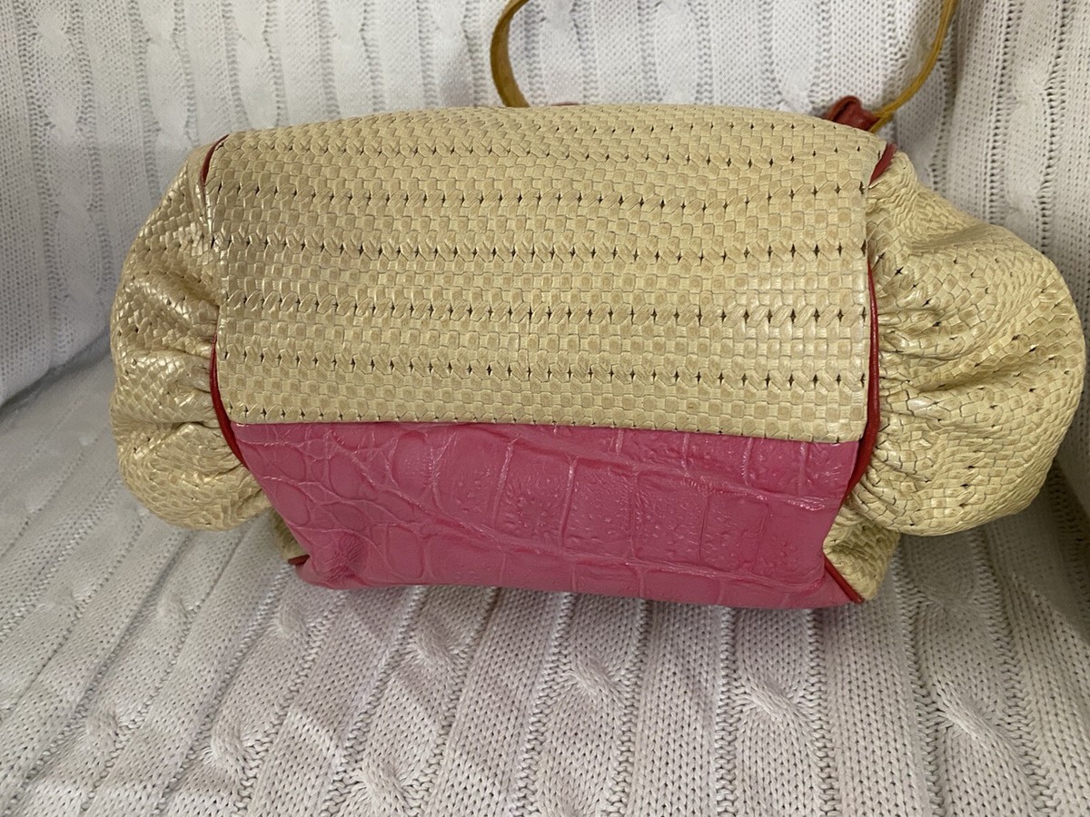VINTAGE SHARIF Color Block LIZARD CROC LEATHER PATCHWORK  display picture 3