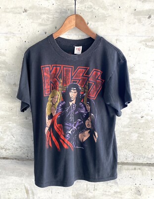 vintage 80s Kiss band tee shirt concert tour merch gene