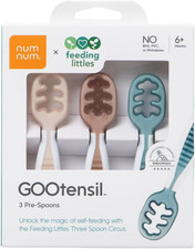 Baby Spoons Set, Feeding Littles X Silicone Pre-Spoon Gootensils for Baby Led We