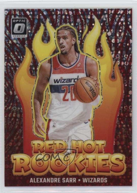 2024 Donruss Optic Red Hot Rookies Fast Break Holo Prizm Alexandre Sarr RC 1pk2