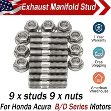 9x For Honda Acura Stainless Exhaust Manifold Stud B D Series Civic Integra V3 9x For Honda Acura Stainless Exhaust Manifold Stud B D Series Civic Integra V3