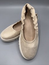 Vionic Women s Uptown Ballet Slip-On In Soft Gold Leather, Sz. 8NWOB
