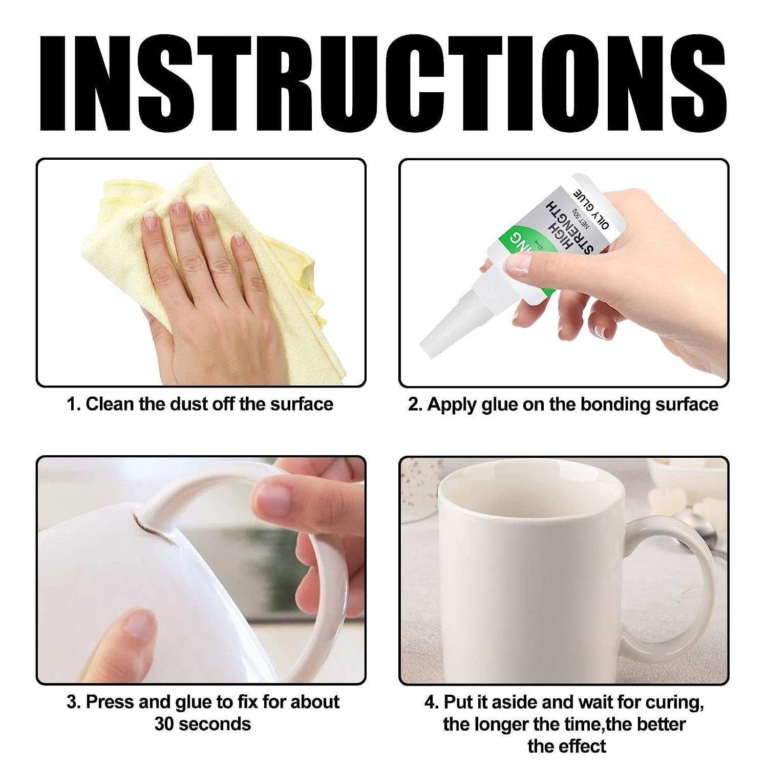 Jue-Fish High-Strength Oily Universal Super Glue - Instant Bonding Clear Formula