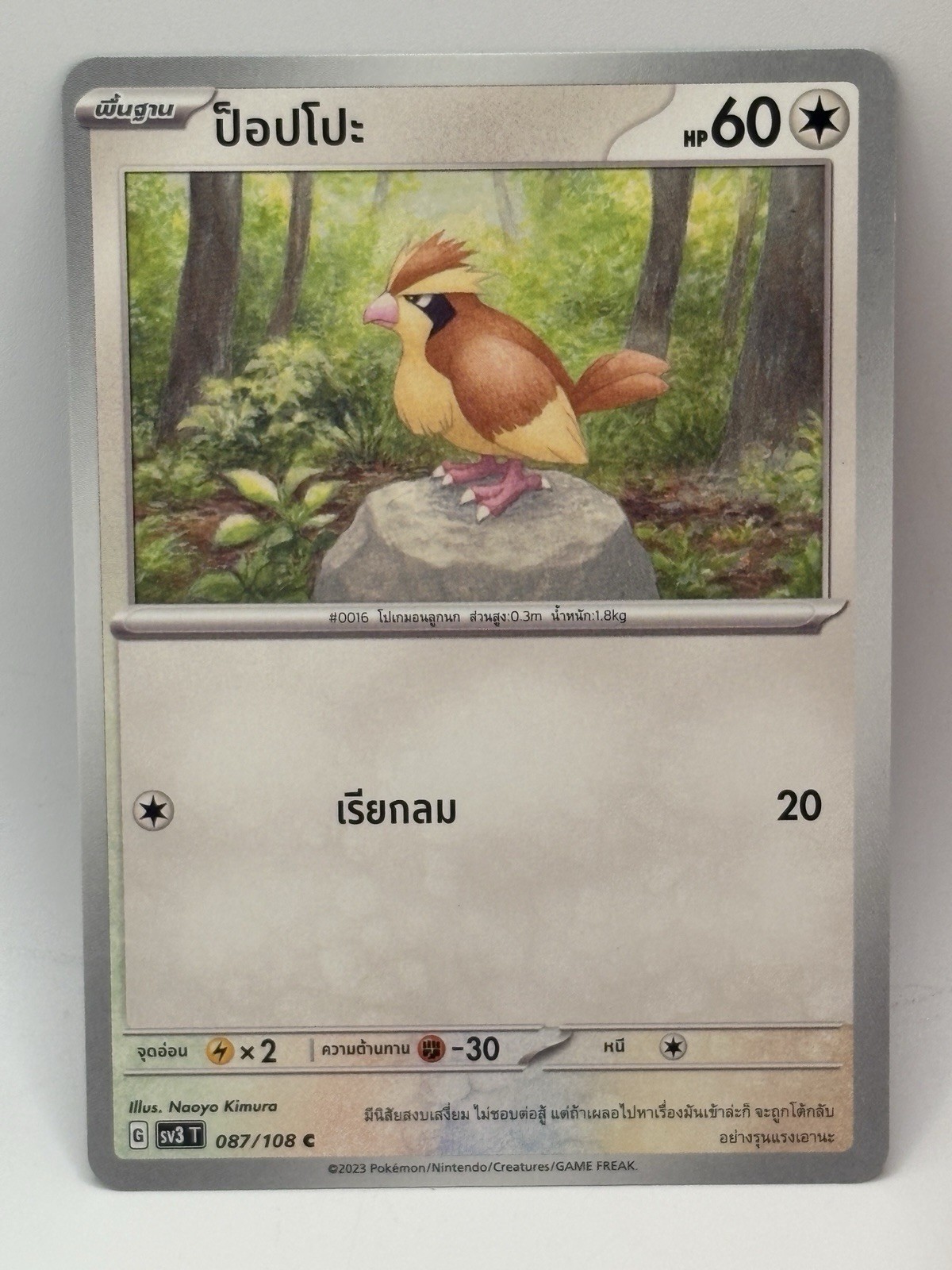 Pidgey Pokemon SV3 : Ruler Of The Black Flame 087/108
