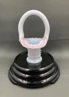 Fenton NFGS Blue Burmese #37 Miniature Basket Glossy Blue/Pink 3.75” tall RARE