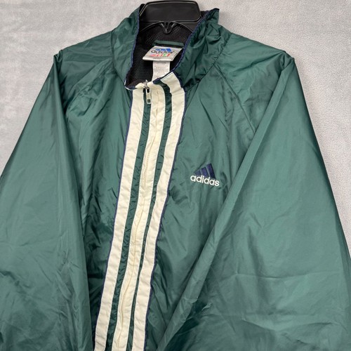 Vintage Adidas Track Jacket Green Men Large Lightweight Sportswear Y2K - Image 1