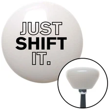 Black Just Shift It. White Retro Shift Knob w/ M16x1.5 Insert Shifter Auto Brody