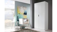 Kleiderschrank Freiham DrehtüRenschrank Schlafzimmerschrank 2-TüRig Weiß 91 Cm