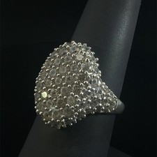 925 Sterling Silver CZ White Stone Pave Setting Size 6 5.4 grams WCP035246 