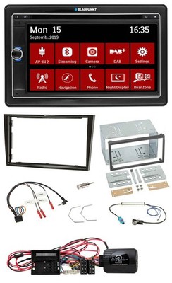 Blaupunkt 2DIN USB DAB Lenkrad Bluetooth TMC Navigation für Opel Corsa D Klavier