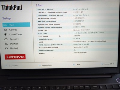 Lenovo ThinkPad E15 Gen 2, i7-1165G7, 8GB RAM, NO HDD/OS, AC, Good Battery 