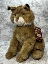 Folkmanis Folktails Bobcat Hand Puppet 14” Full Body Green Eyed Realistic Plush