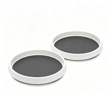 Lazy Susan Turntable Organizer 2 Pack - 10" Rotating Spice Rack Trays  Featu...