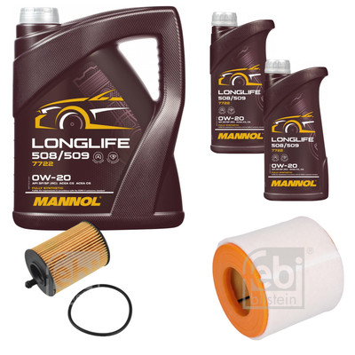 FEBI BILSTEIN Inspektionspaket 7L MANNOL Longlife 508/509 0W-20 für Audi A6