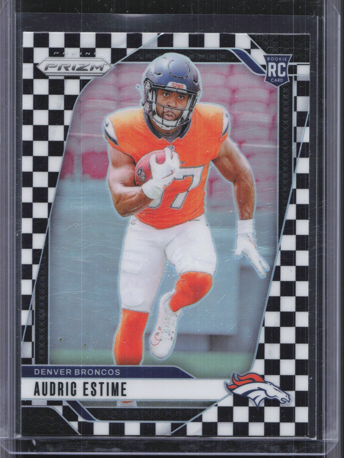 2024 Panini Prizm #306 Audric Estime Black White Checker Prizm RC