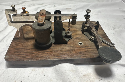 Antique Vintage Morse Code Telegraph Key & Sounder Relay Electronics Collectable