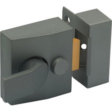 Sterling Double Locking Night Latch 40mm Narrow Grey for Timber Wood Door Lock