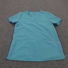 FIGS Scrub Top Womens Medium Green Casma V Neck Tunic Pocket Medical Technical