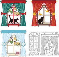Window Dies Cuts Curtain Metal Cutting Dies Frame Cutting Dies for Card Making C