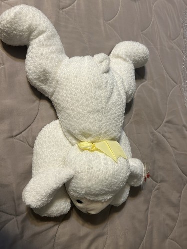 TY Cuscino Pals BABA Agnello Bianco con Fiocco Giallo 14" Peluche Peluche - Foto 8 di 13