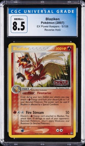 2007 POKEMON EX POWER KEEPERS REVERSE HOLO #5/108 BLAZIKEN CGC 8.5