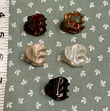 Lot of 5 Mini Plastic Hair Claw Clips Multicolor Marbled Pattern